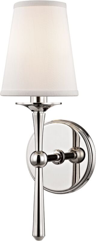 Islip helle Wandleuchte aus poliertem Nickel mit cremefarbenem Schirm - Hudson Valley