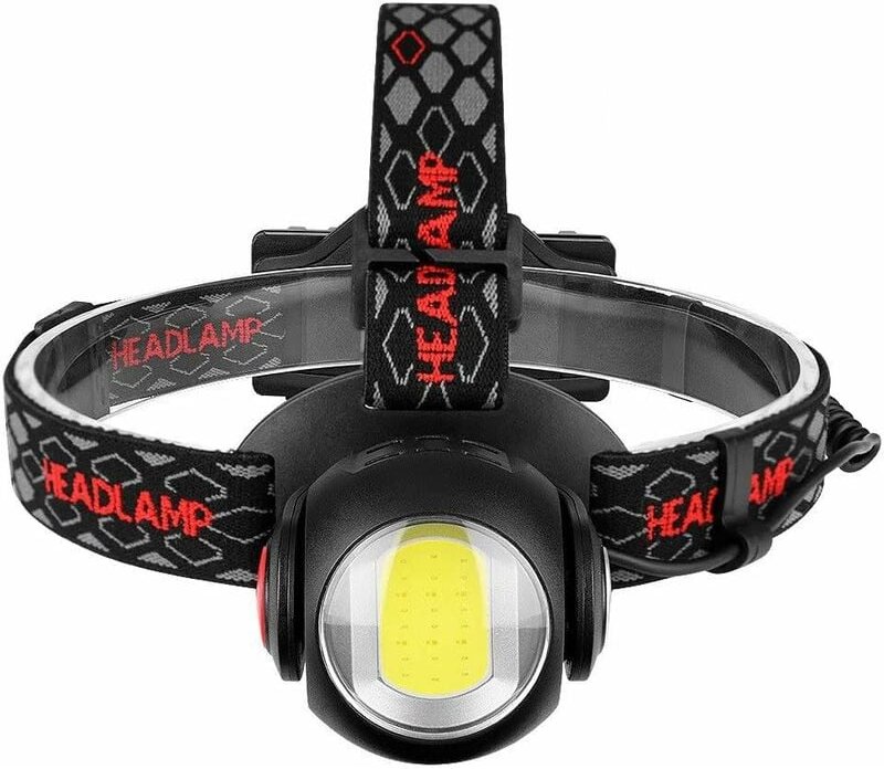 Gotrays - Wiederaufladbare LED-Stirnlampe, 7 Modi, Stirnlampen, USB-Lade-Stirnlampe, einstellbarer Bewegungssensor, wied...