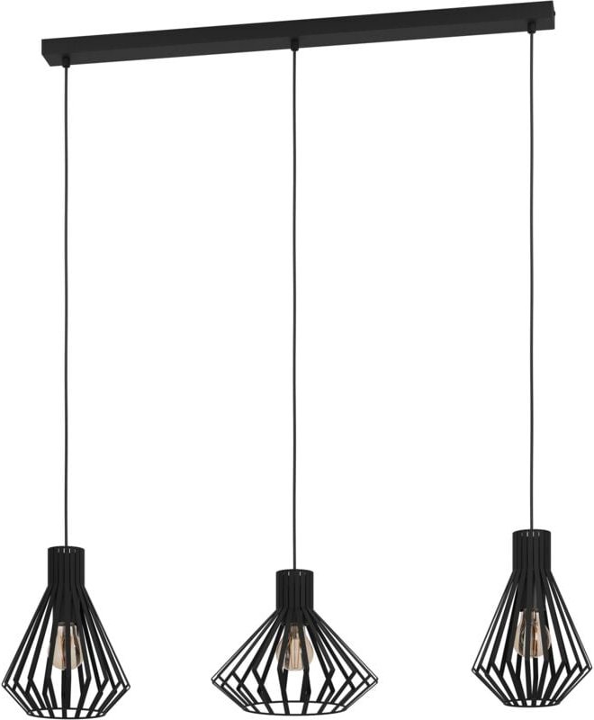 Thumbnail - Eglo - Hängelampe Basidano, Pendelleuchte Esstisch 3-flammig, ausgefallene Esszimmerlampe aus Metall in schwarz, Hängele...
