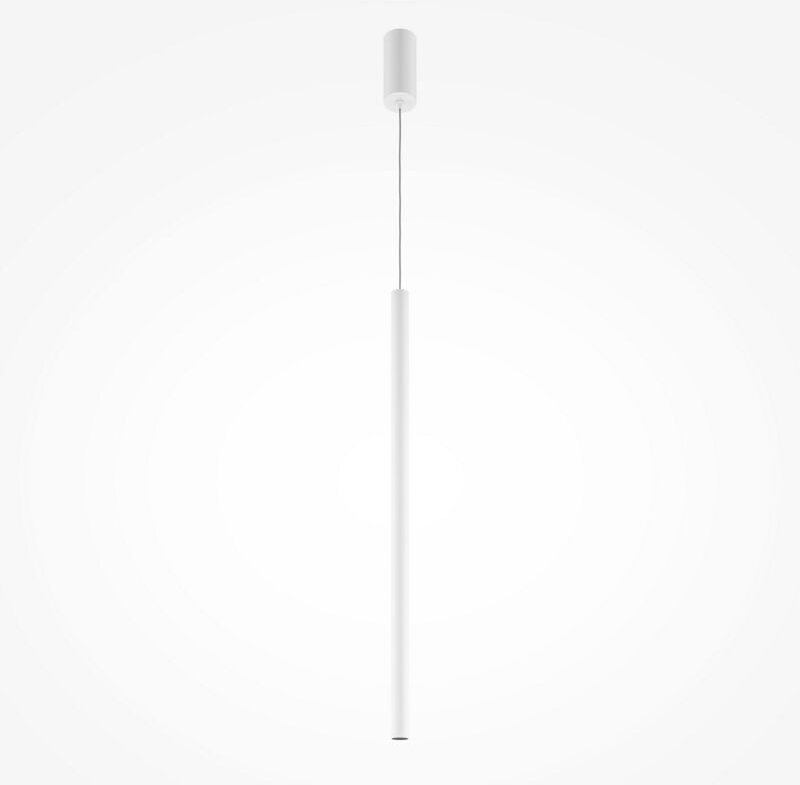 Maytoni Pro Extra Moderne, schlanke Pendel-Deckenleuchte, Weiß, 4000 K, 500 lm