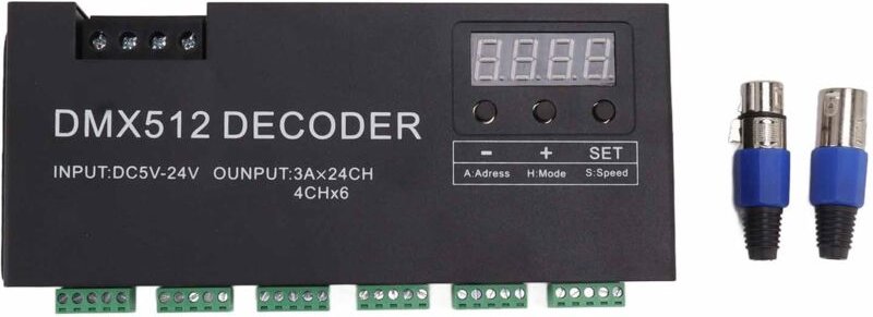 24-Kanal-DMX-Decoder, digitale Anzeige, rgbw, DMX512-Dimmtreiber, LED-Controller für Bühnenbar, DC5V-24V - Eosnow