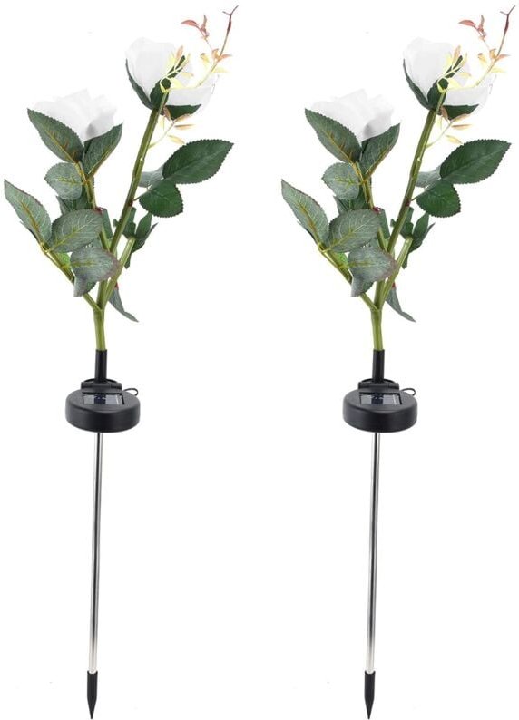 Gartenleuchte, 2 Stück wasserdichte rosa Rasenleuchte für Garten, Hof oder Park (Champagner)