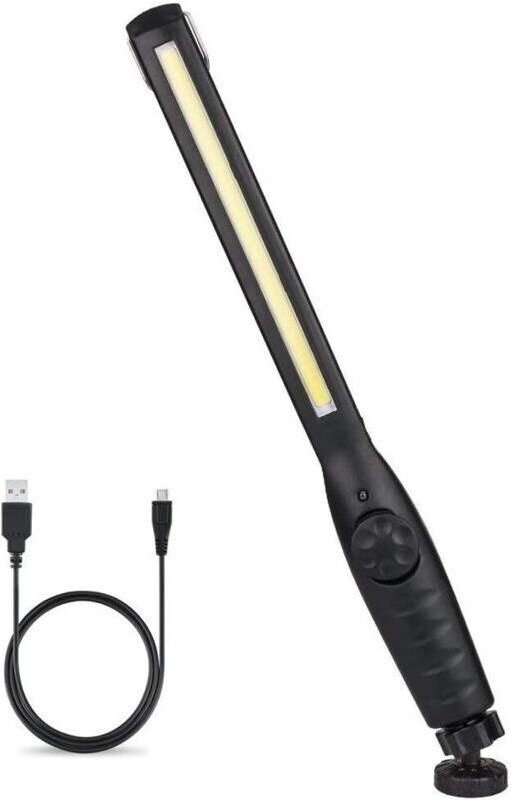 Wiederaufladbare USB-Arbeitsleuchte, COB-Inspektionslampe, Taschenlampe mit Magnetfuß und Aufhängehaken für Heimwerkerar...