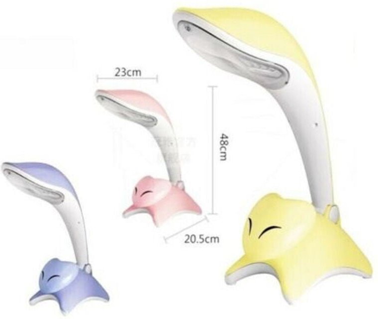 Trade Shop Traesio - Trade Shop - silver fox 2-IN-1-Tischlampe mit Augenschutz, Nachtlicht für Kinder -