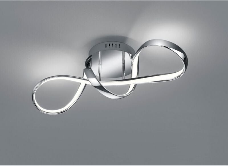 Deckenleuchte Perugia Design Bow Chrome Led Dimmer 4000k Trio Lighting
