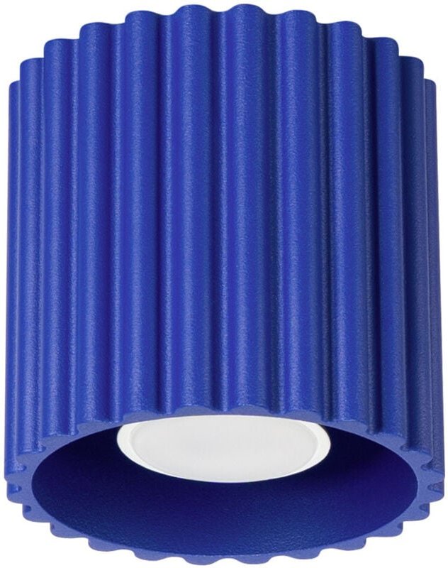 Moderner gerillter runder Deckenstrahler, ultramarin, 10 cm, 1xGU10 10W AURA, Sollux Lighting