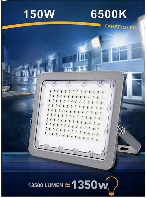 Trade Shop - faro led 150W proiettore esterno IP65 grigio luce 6500K 4000K 3000K FS150W-G5 -