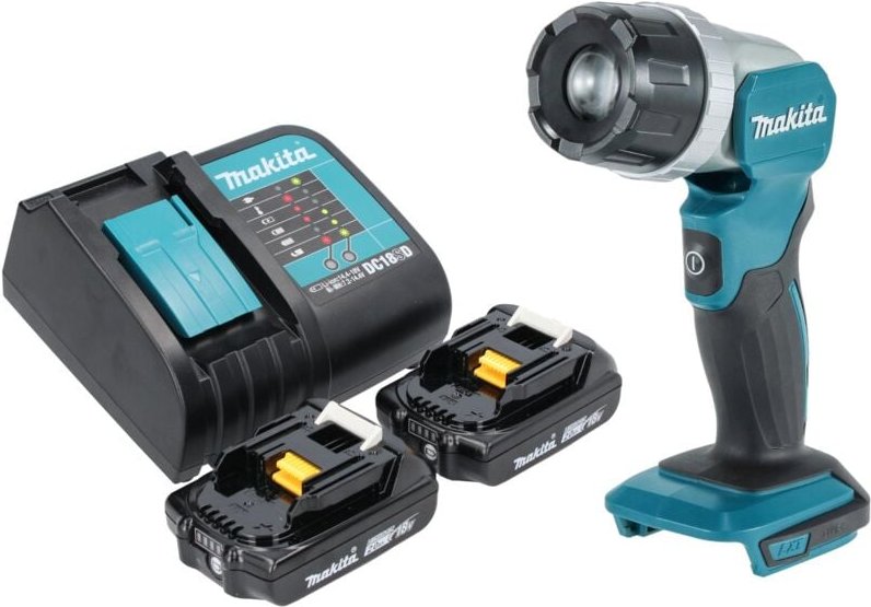 Makita DML 808 SA Akku Handstrahler 14,4 / 18 V 190 lm LED + 2x Akku 2,0 Ah + Ladegerät