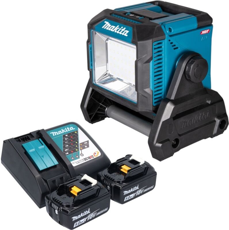 Makita ML 005 G RT Akku Baustellenleuchte 18 / 40 V max. 3.600 lm + 2x Akku 5,0 Ah + Ladegerät