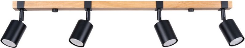 Fager Deckenstrahlerleiste 4-flammig Schwarz - Sollux