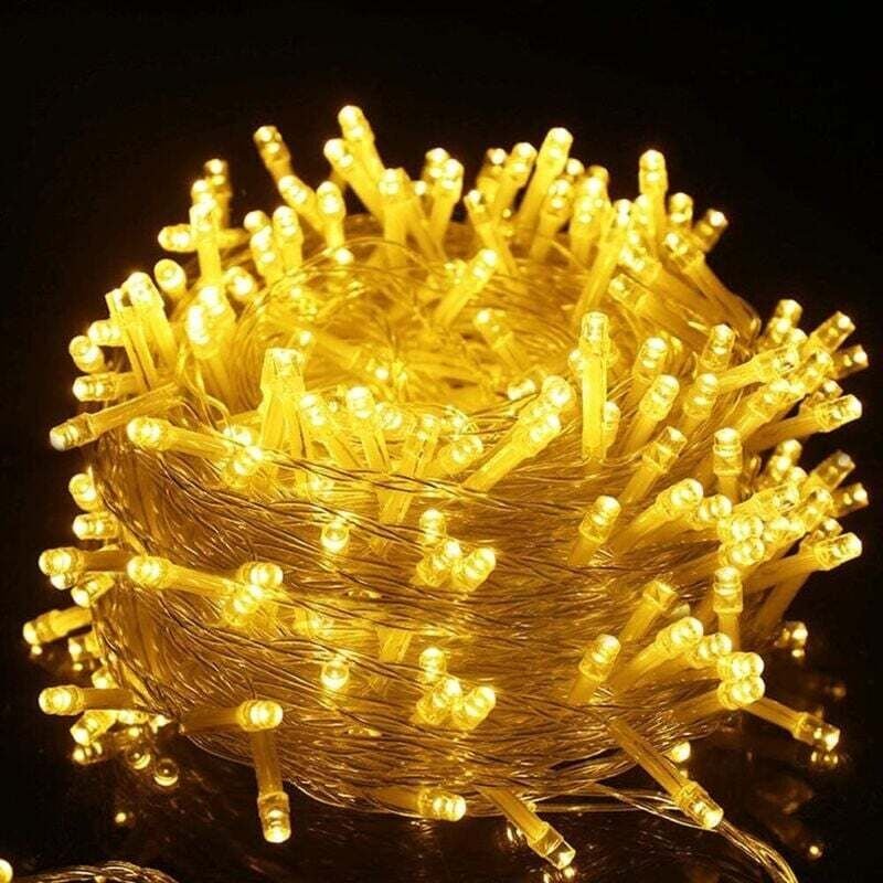 100 m lange Lichterkette für den Außenbereich, 1000 warmweiße LEDs für Weihnachtsbäume, elektrische LED-Lichterkette