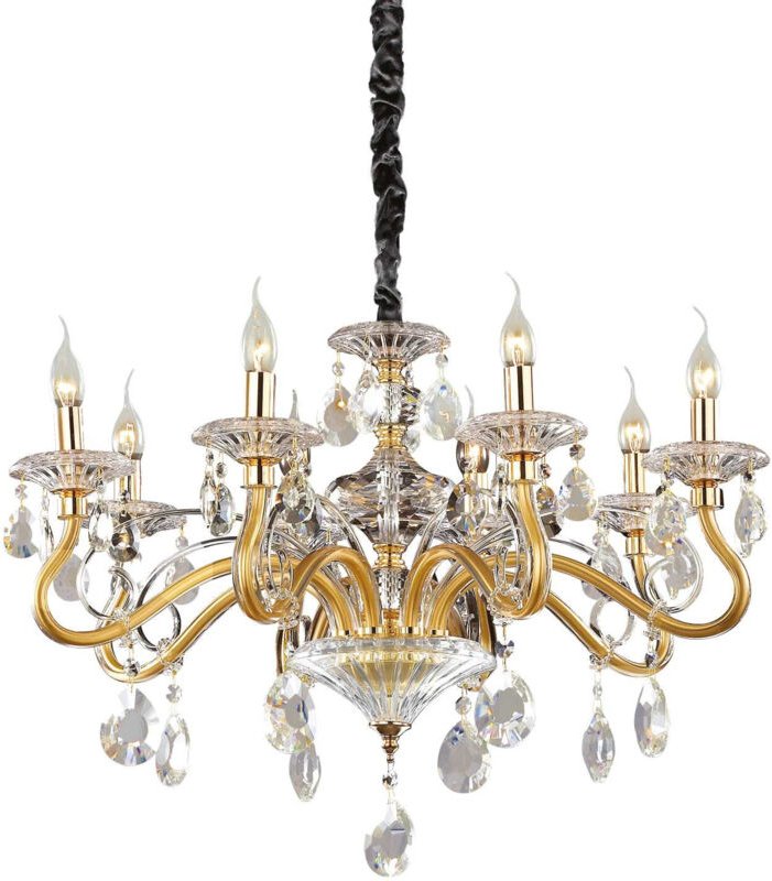 Thumbnail - Negresco - 8 Light Chandelier Gold Finish, E14 - Ideal Lux