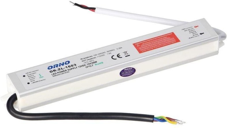 LED-Flachnetzteil 20W 12V DC IP67 - OR-ZL-1603