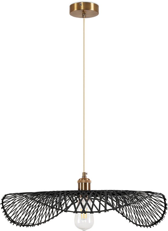 Privatefloor - Bambus-Deckenlampe - Pendelleuchte im Boho-Bali-Design - Bahati Schwarz