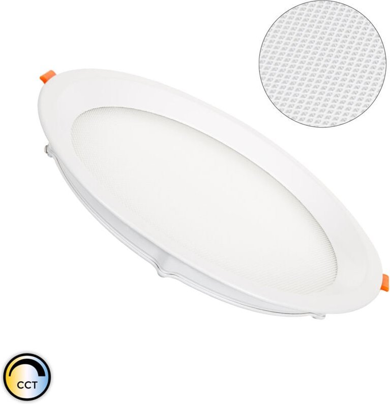 Efectoled - led Einbaustrahler flach 20W cct Rund Mikroprismatisch lifud Ausschnitt ø 205 mm No Flicker cct