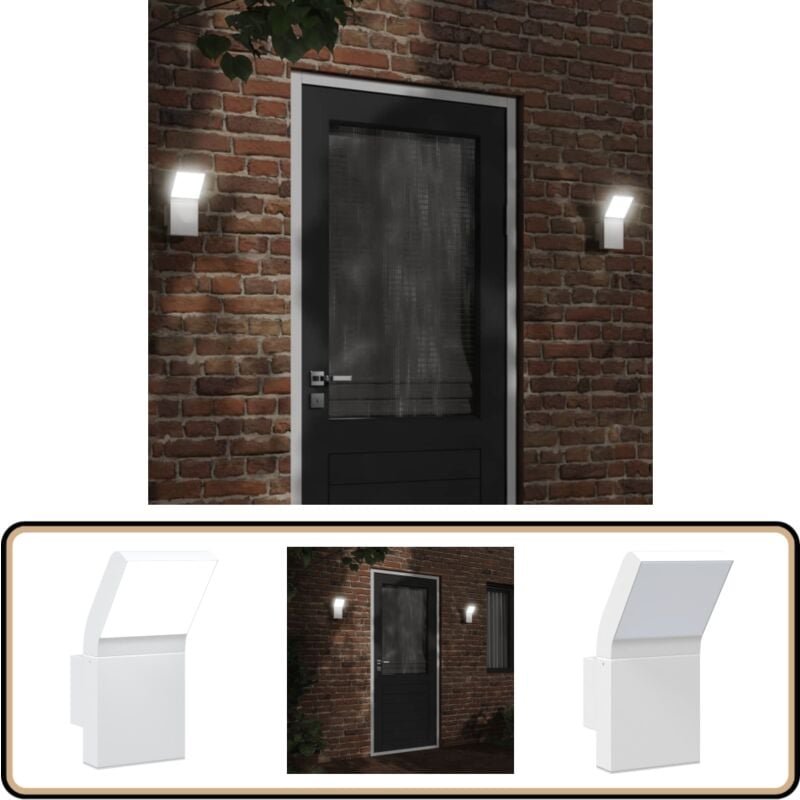 LED-Außenwandleuchte Weiß Aluminiumdruckguss - LED-Lampe - Außenleuchte - Wandleuchte - Gartenbeleuchtung - Edelstahl