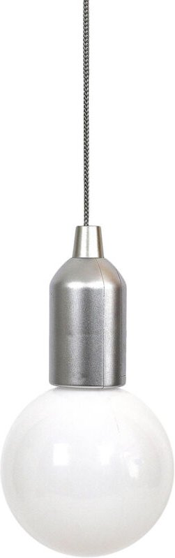 Hängelampe Silberne Glühbirne L 110 cm milchiger Schirm