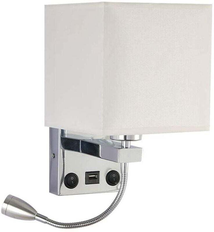 Moderne LED-Wandleuchte mit USB-Schalter, Nachttischlampe für Schlafzimmer, Kopfteil, Zuhause, Hotel (Leuchtmittel nicht...
