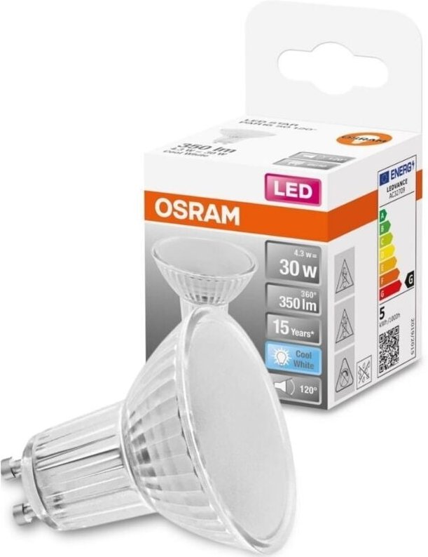 Osram - homelighting 4058075303287 led eek g (a - g) GU10 Reflektor 4.3 w = 30 w Kaltweiß (ø x l) 51 m