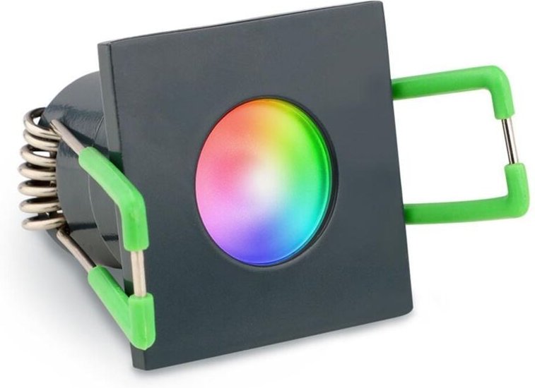 Einbaustrahler Mini Livorno eckig 3W IP65 durchverbindbar - Lichtfarbe: RGB+3000K - Farbe: anthrazit RAL 7016