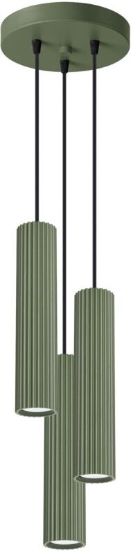 Sollux Karbon Minimalistische Cluster Drop Pendelleuchte 3 Licht Olivgrün
