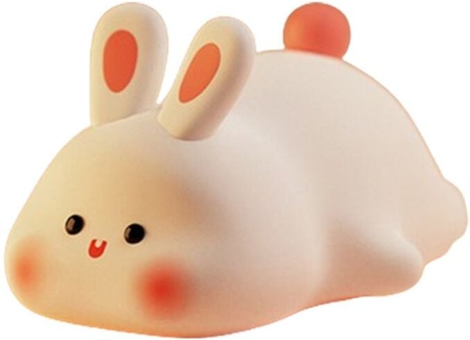 Nachtlicht, Süße Silikonlampe, Dimmbares Leuchthäschen, Lampe, Wiederaufladbares Hasen-Nachtlicht, Nachttischlampe