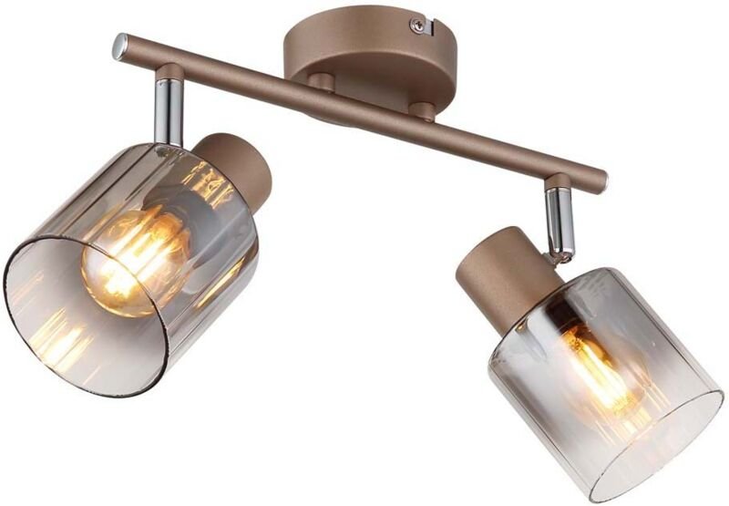 Deckenleuchte Deckenlampe Flurleuchte Metall kaffeefarben schwenkbar L 26 cm