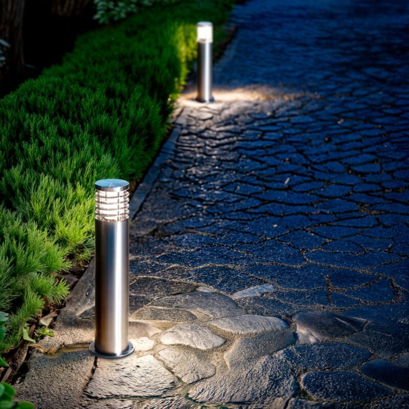 Efectoled - Bodenstehleuchte Außen50cm Rostfreier Stahl Cloony Grau