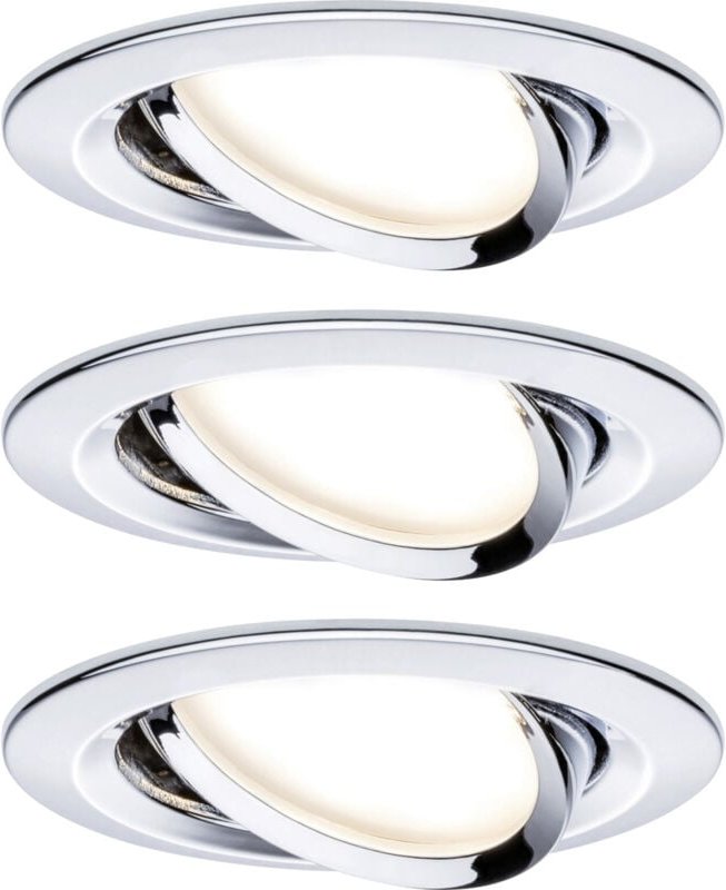 93488 Nova Einbauleuchte 3er Set led led 18 w Chrom (glänzend) - Paulmann