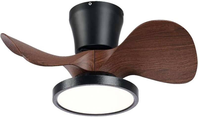 Leiser Deckenventilator mit LED-Licht, 22 Zoll (ca. 55,9 cm), großes Luftvolumen, Fernbedienung, geeignet für Küche, Sch...