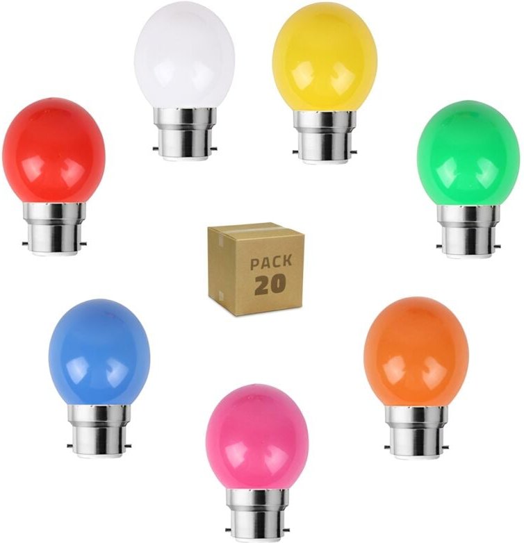 20er Pack LED-Glühbirnen B22 3W 240 lm G45 Einfarbig Grün