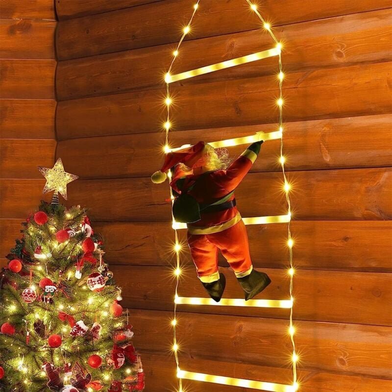 IP44 Wasserdichte LED-Lichterkette mit Weihnachtsmannmotiv – 8 Speichermodi, intelligenter Timer für die Innen- und Auße...