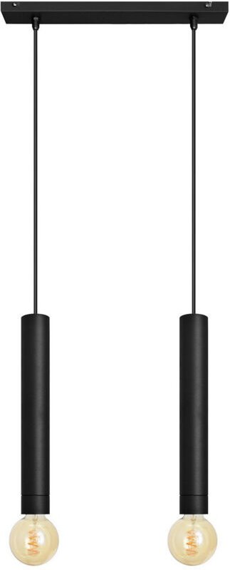 Tuba Gerade Stangen-Pendel-Deckenleuchte Schwarz 40cm - Helam