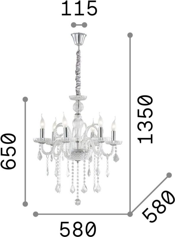 Deckenleuchte Frontino, Strukturmaterial Glas, Transparent