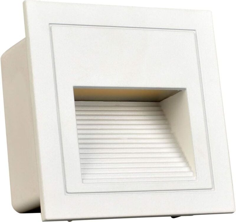 4er Set 3W led Wandeinbauleuchten quadratisch, Kaltweiß IP65, Treppenbeleuchtung, Stufenbeleuchtung, Aluminium, Beleucht...