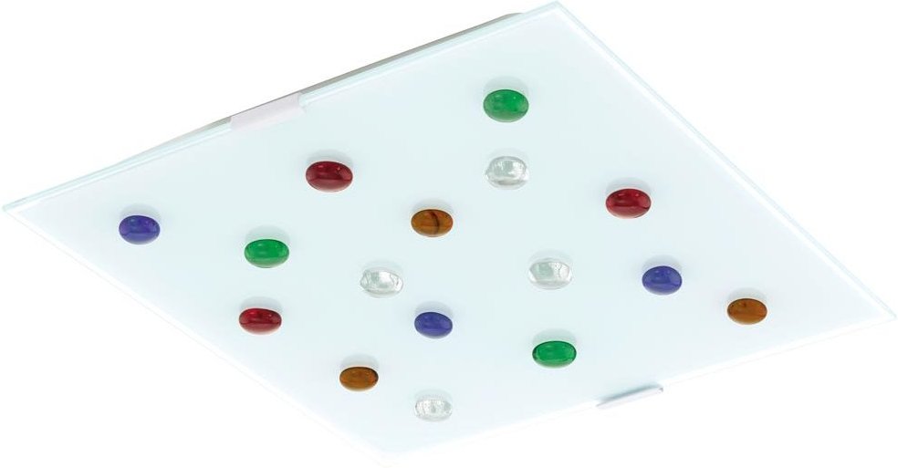 Eglo - Hochwertige led Decken Leuchte Glas Steine weiß klar bunt Beleuchtung Lampe satiniert 93419