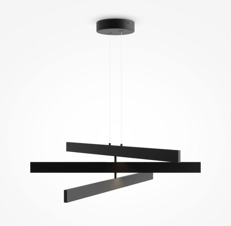 Origami Moderne 3-Licht-integrierte LED-Pendel-Deckenleuchte Schwarz 4000K - Maytoni
