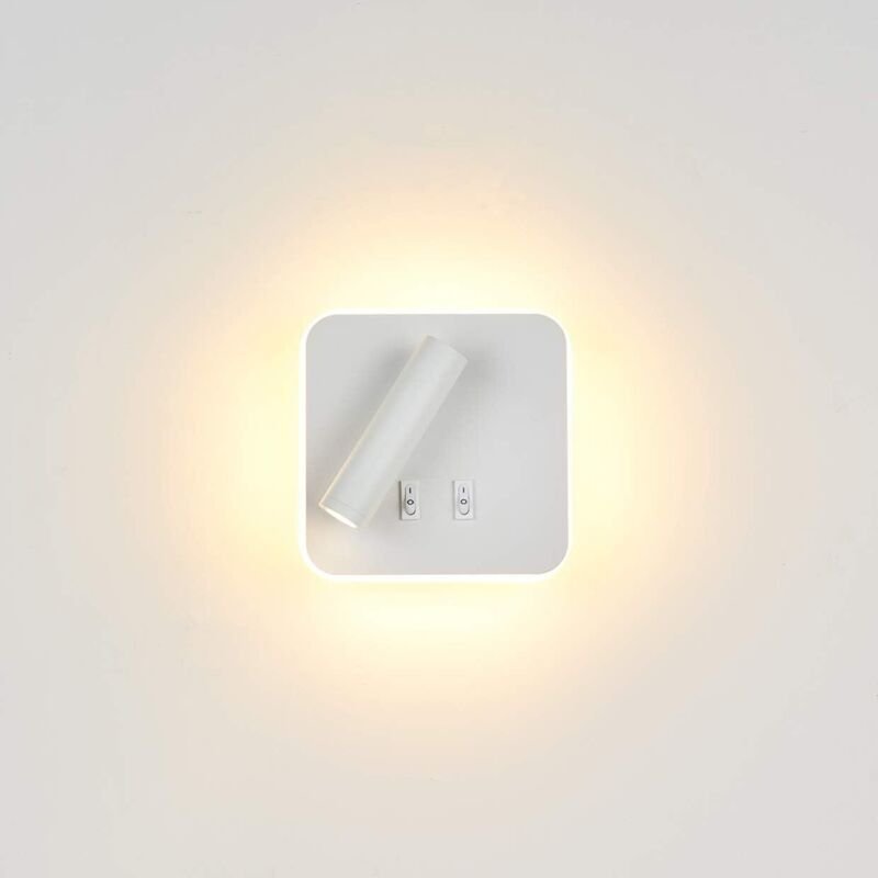 Nachttischlampen, Wandleuchten für Hotelzimmer, Wandleuchten fürs Bett, Flurwandleuchte mit Schalter (12W weiß/warmweiß)...