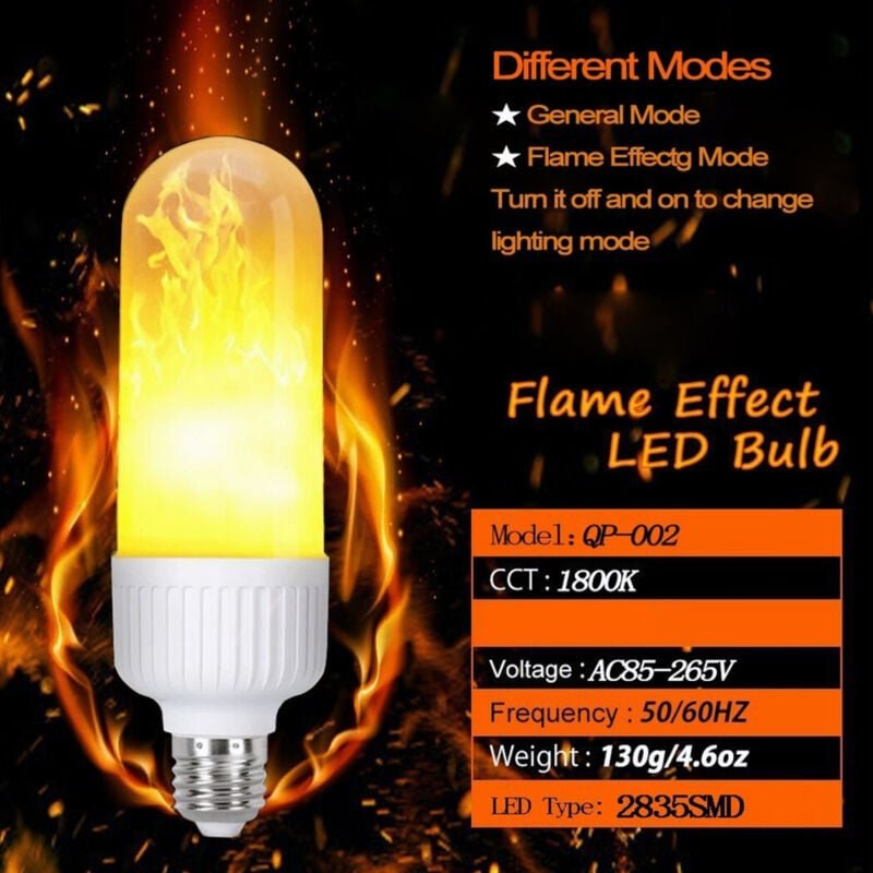 Trade Shop Traesio - Trade Shop - glühbirne led lampe glühbirne flammeneffekt feuer bewegung E27 anschluss 5W watt -