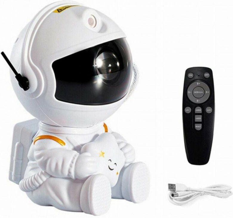 Aga Sitzender Astronaut LED Galaxy Projektor mit Timer & Fernbedienung
