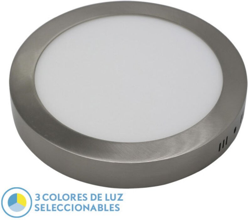 Fabrilamp - Downlight superf.diorite 24w 3000k-4000k-6500k nickel 2160lm 3,5x29x29 cm