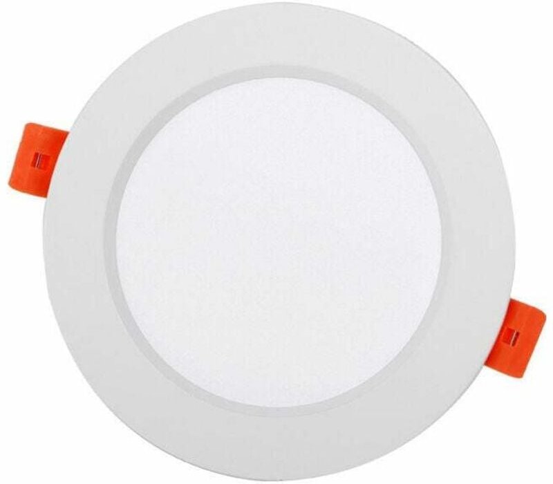 LED Einbaustrahler, extra flach, 9W, 220V(V), Deckeneinbaubeleuchtung für Bad, Wohnzimmer, rund, 3000K, warmes Licht [En...