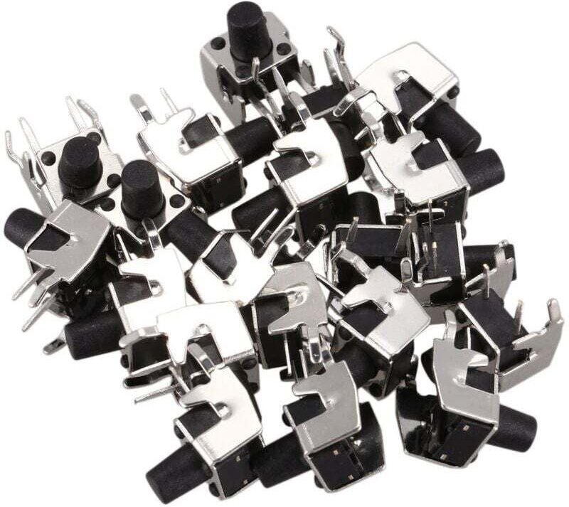 20 taktile Momenttaster, rechtwinklig, 6 x 6 mm, 8 mm