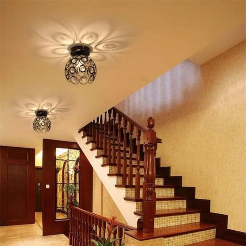 2 Stück Deckenleuchte 20cm Kristall Lampenschirm Moderne Halb Unterputz Deckenlampe für Flur Eingang Küche Schlafzimmer ...