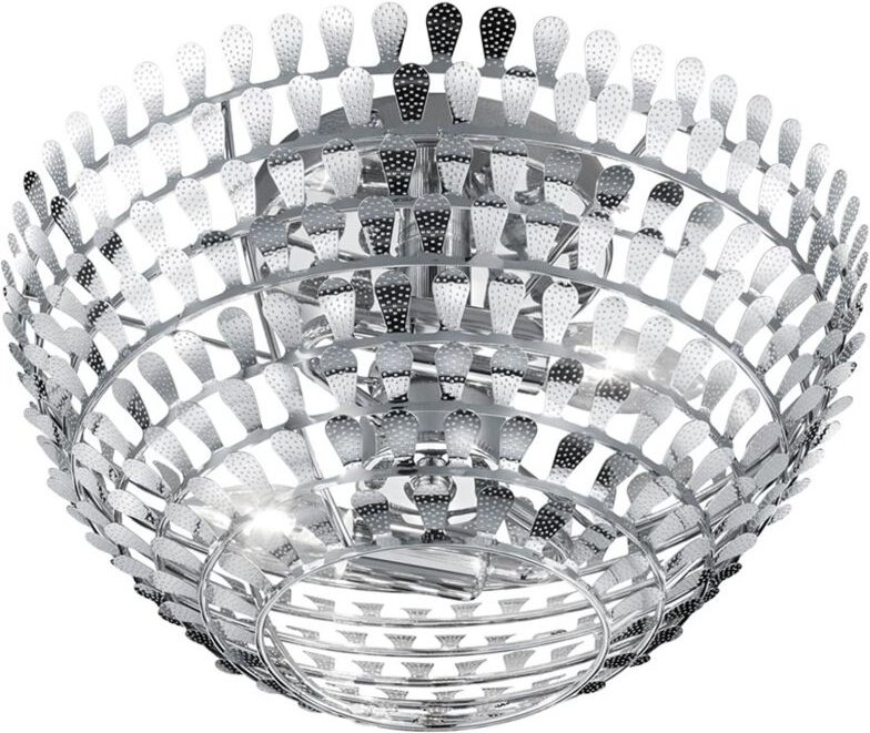 Deckenleuchte chrom Wohnzimmerlampe Deckenlampe 2 flammig Schlafzimmerleuchte, Blätter Design, 2x E14, DxH 35 x 22,5 cm ...