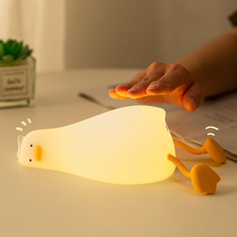Thumbnail - Enten-Nachtlichter, LED-Baby-Silikon-Enten-Nachtlicht mit Telefonhalterfunktion, wiederaufladbares Kinder-Nachtlicht, tr...