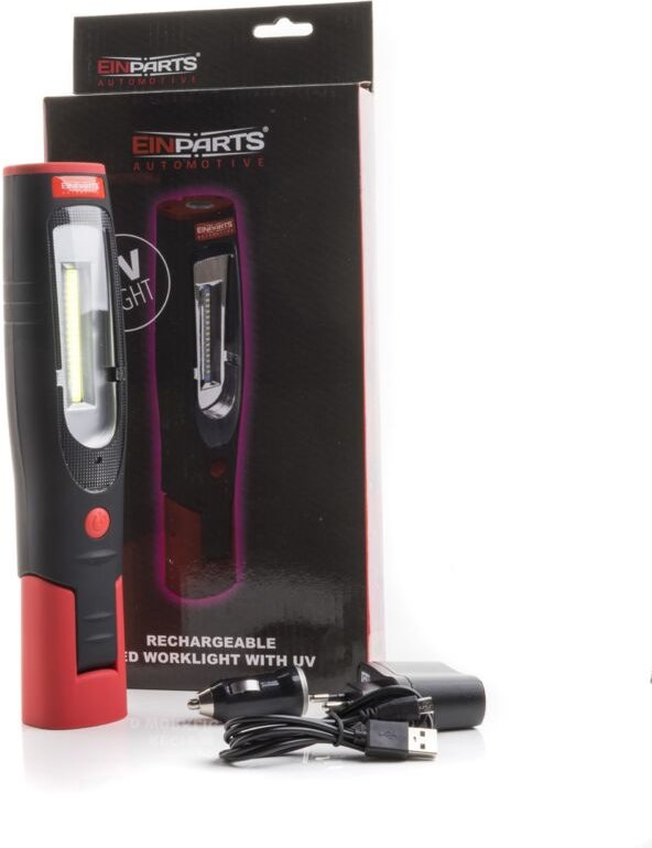 LED-Taschenlampe mit Ladegerät 230V/12V, Magnete, UV-Diode, Osram LED