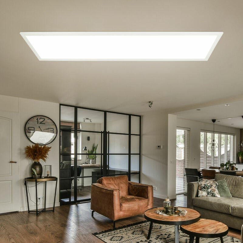 Aufbaupanel Bürolicht Wohnzimmerleuchte Deckenlampe Deckenpanel weiß, Aluminium, LED 40W 2700Lm warmweiß, LxBxH 80x20x5 ...