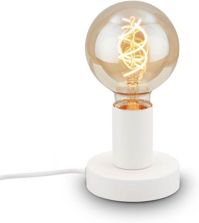 Brilo - Tischleuchte ner leuchten teepu, 10 w, IP20, weiß, Metall, exkl. 1x E27, ø 10 cm