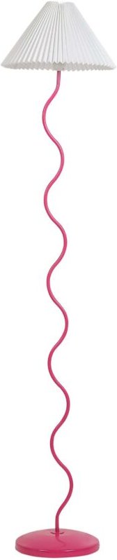 Stehlampe Rosa mit Metallfuß 161 cm Plisseeschirm Stoffschirm Kegelform Langes Kabel mit Schalter Modern Schlaf- u. Wohn...